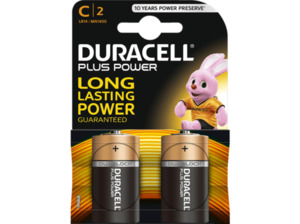 DURACELL Plus Power C Batterie, Alkaline, 1.5 Volt 2 Stück