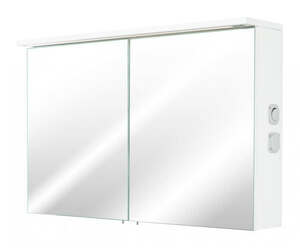 Posseik Spiegelschrank - Ca.100 x 64,4 x 16,6 cm,  Weiß-Hochglanz