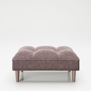 PLAYBOY - Ottoman "SCARLETT" gepolsterte Fussablage passend zum Sofa, Samtstoff in Rosa mit Massivholzfüsse, Retro-Design