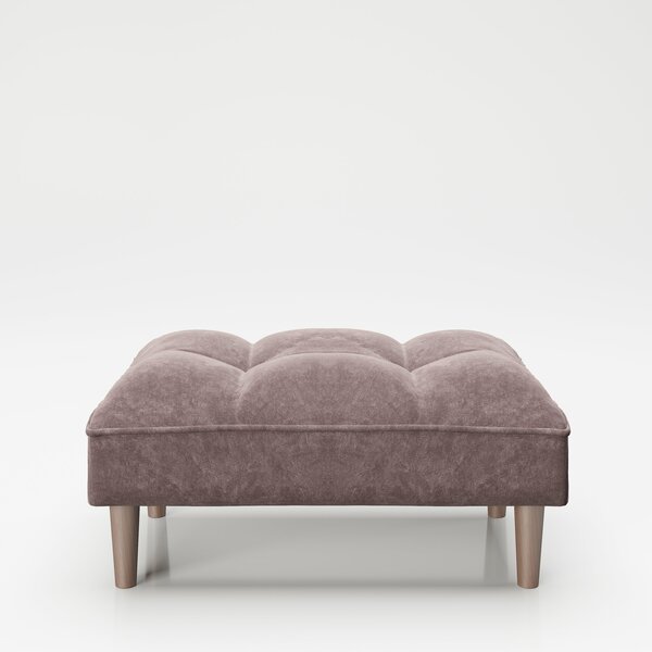 Bild 1 von PLAYBOY - Ottoman "SCARLETT" gepolsterte Fussablage passend zum Sofa, Samtstoff in Rosa mit Massivholzfüsse, Retro-Design