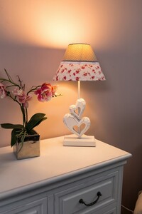 My Flair Romantik Lampe "Celine", weiß/grau
