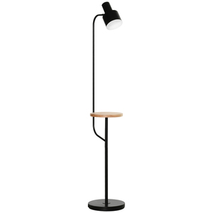 HOMCOM Modern Moderne Stehlampe mit Ablagefläche Standleuchte mit verstellbarem Lampenschirm für Woh
