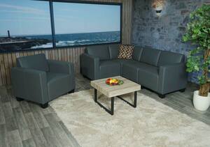 Modular Sofa-System Couch-Garnitur Moncalieri 4-1, Kunstleder ~ dunkelgrau