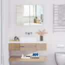 Bild 4 von HOMCOM Spiegelschrank Badschrank mit zwei Türen Hängeschrank Badezimmerspiegel Badmöbel Mehrzwecksch