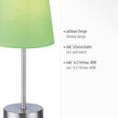 Bild 3 von Leuchten Direkt, Tischleuchte 1-flammig, E14, Stoffschirm, Schnurschalter, grün   HEINRICH