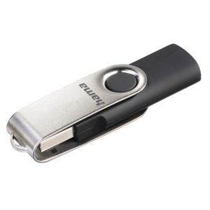 Hama USB-Stick Rotate, USB 2.0, 64GB, 10MB/s, Schwarz/Silber