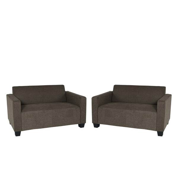 Bild 1 von Sofa-Garnitur Couch-Garnitur 2x 2er Sofa Moncalieri Stoff/Textil ~ braun