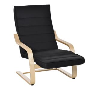 HOMCOM Relaxsessel mit verstellbarem Fußteil schwarz 81 x 66,5 x 100 cm (LxBxH)   Ruhesessel Relaxstuhl TV-Stuhl Wohnzimmersessel