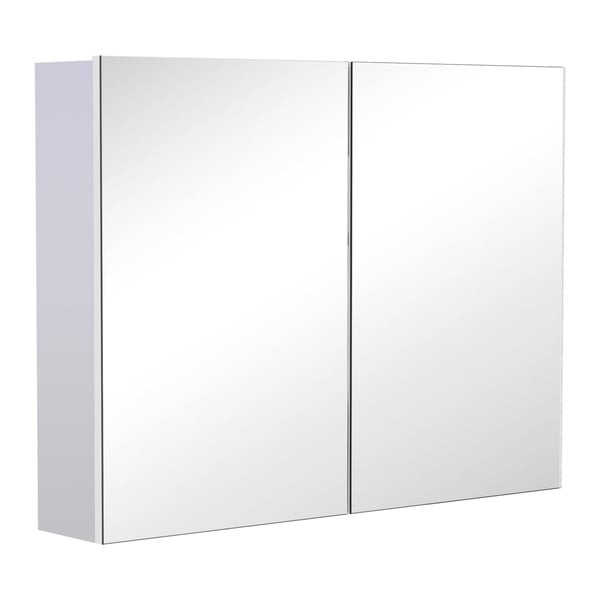 Bild 1 von HOMCOM Spiegelschrank Badschrank mit zwei Türen Hängeschrank Badezimmerspiegel Badmöbel Mehrzwecksch