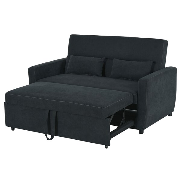 Bild 1 von HOMCOM Schlafsofa als ausklappbarer 2-Sitzer dunkelgrau 148 x 82 x 89 cm (BxTxH)   Sofabett Sofa mit Schlaffunktion Klappsofa Gästebett