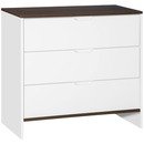 Bild 1 von HOMCOM Kommode mit Kippschutz weiß, natur 80L x 40B x 73H cm   mehrzweckschrank mit 3 schubladen  sideboard  nachttisch  kippschutz