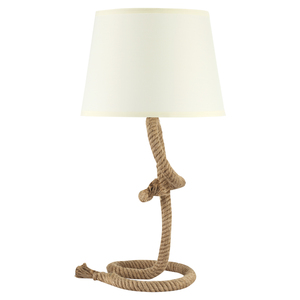 HOMCOM Tischlampe Taulampe Hanfseil Nachttischlampe Lampenschirm Vintage E27 40 W Wohnzimmer Schlafz