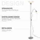 Bild 3 von HOMCOM Moderne Stehlampe 2 Köpfe Verstellbares Leselicht, Standleuchte, Doppelköpfes Design mit Stah