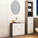Bild 4 von Deuba Waschbeckenunterschrank weiß braun