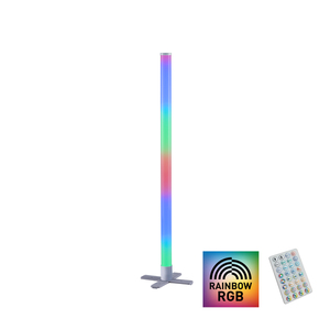 Leuchten Direkt RINGO, LED Steh- und Wandleuchte, dimmbar, RGB, IR-Fernbedienung, silber