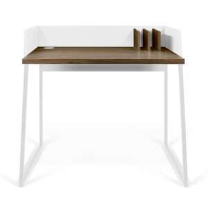 Schreibtisch VOLGA 90 x 60 cm Nussbaum/ weiß