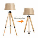 Bild 3 von HOMCOM Stehlampe Stehleuchte Standleuchte höhenverstellbar E27, Kiefer+Polyester, 65x65x99-143cm (Be