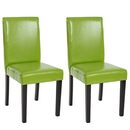 Bild 1 von 2er-Set Esszimmerstuhl Stuhl Küchenstuhl Littau ~ Kunstleder, grün, dunkle Beine