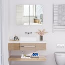 Bild 3 von HOMCOM Spiegelschrank Badschrank mit zwei Türen Hängeschrank Badezimmerspiegel Badmöbel Mehrzwecksch