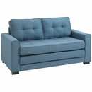 Bild 1 von HOMCOM Schlafsofa mit Sitzkissen blau 147,5L x 75B x 85H cm   loveseat  schlafsofa mit klappmatratze  sofa mit schlaffunktion