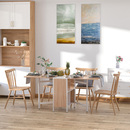 Bild 2 von HOMCOM Klapptisch Esstisch Beistelltische Ablagefläche für Wohnzimmer Küche Eiche Holz Metallrahmen