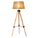 Bild 1 von HOMCOM Stehlampe Stehleuchte Standleuchte höhenverstellbar E27, Kiefer+Polyester, 65x65x99-143cm (Be
