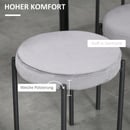 Bild 4 von HOMCOM 4er-Set Esszimmerhocker Stapelhocker Küchenhocker Thekenhocker mit gepolstertem Sitz Rundhock
