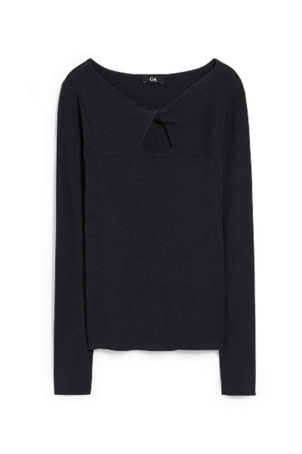 Bild 1 von C&A Pullover mit Knotendetail-mit LENZING™ ECOVERO™, Schwarz, Größe: S