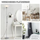 Bild 4 von HOMCOM Moderne Stehlampe 2 Köpfe Verstellbares Leselicht, Standleuchte, Doppelköpfes Design mit Stah