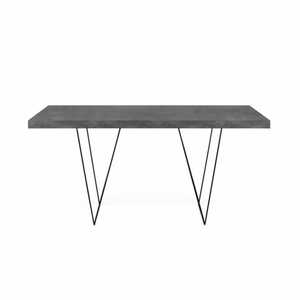 Schreibtisch MULTI 160 x 90 cm schwarz/ Betonoptik - Höhe 77 cm - Metallgestell - Tischplatte melaminharzbeschichtet