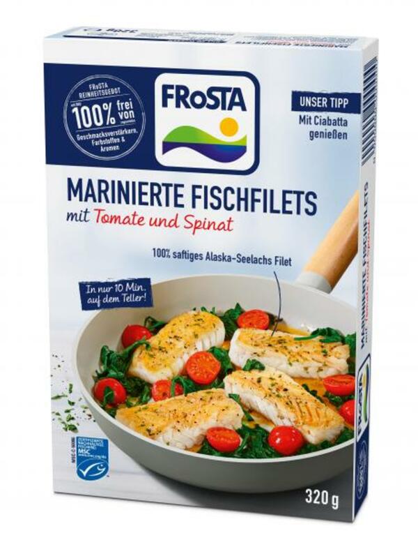 Bild 1 von Frosta Marinierte Fischfilets mit Tomate und Spinat