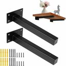 Bild 1 von BEARSU Bücherregal »Regalhalterung 25cm, Industrie Halterung Wandregal Unsichtbare Befestigung Vintage Halterungen Wandhalterung DIY Metallhalterung Schwarz mit Schrauben (2 Stück)«, 2-tlg.