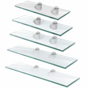 SWANEW Wandregal »Glasregal mit Halterung Glasboden Milchglas Badregal Klarglas 20-60cm«