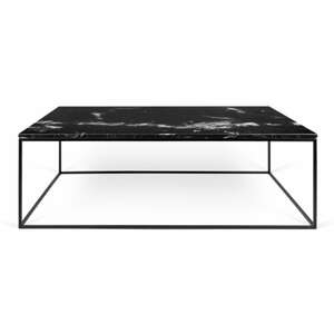 Couchtisch GLEMA 120 x 75 cm schwarz - Gestell Metall schwarz - Tischplatte Marmor schwarz - Länge 120 cm - Breite 75 cm - Höhe 40 cm