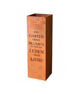 Ferrum Metall-Säule Gedicht Garten bepflanzbar, 30 x 30 x 100 cm, rost