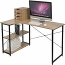 Bild 4 von EUGAD Schreibtisch, PC-Tisch Bürotisch Arbeitstisch mit Bücherregal Holz 120x74x71,5 cm Hell Eiche