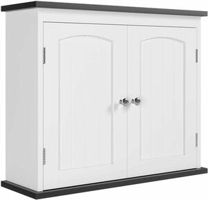 HOMECHO Hängeschrank Badschrank mit 2 Türen, Wandschrank Mit Regal