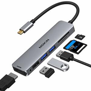 USB C Hub HDMI für MacBook, MOKiN Type-C HUB 6 in 1 Dongle USB-C mit 4K HDMI, USB 3.0/USB 2.0 Ports, SD/Micro Kartenleser, USB C Adapter für MacBook M1, MacBook Pro, MacBook Air, Lenovo, XPS
