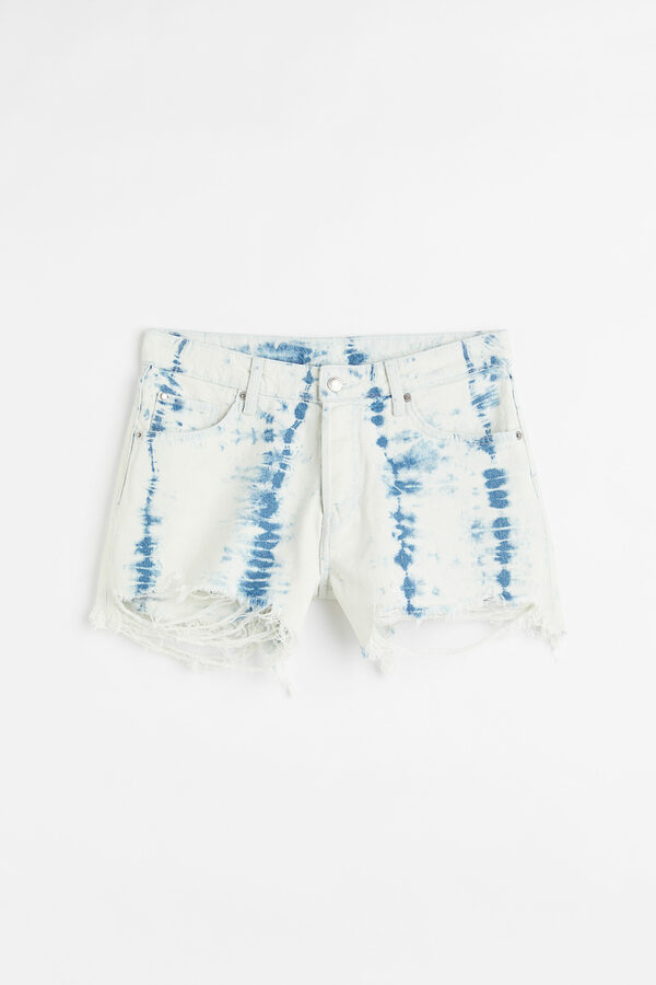 Bild 1 von H&M 90s Boyfriend Low Denim Shorts Hellblau/Gemustert in Größe 38. Farbe: Light denim blue/patterned