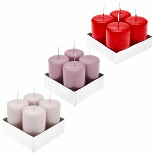 Kopschitz Flachkopfstumpen-Kerzen Set 8x5cm 4 Stück
