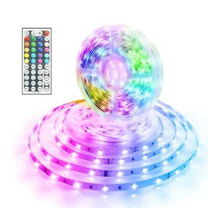 Govee LED Strip 5m, RGB LED Streifen, Farbwechsel LED Band mit IR Fernbedienung, für die Beleuchtung von Haus, Party, Küche 5M