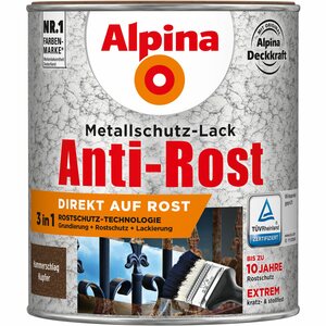 Alpina Metallschutz-Lack Anti-Rost Kupfer Hammerschlag 750 ml