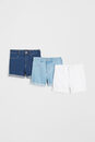 Bild 1 von H&M 3er-Pack Jeansshorts Dunkelblau/Weiß in Größe 152. Farbe: Dark denim blue/white