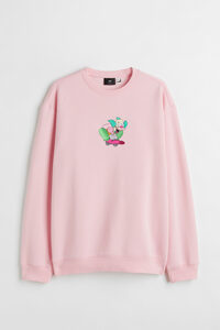 H&M Sweatshirt Relaxed Fit, Sweatshirts in Größe XS. Farbe: Light pink/the simpsons