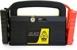 MAXTOOLS JSL400, professioneller 2400-A-Lithium-Notstarter für große 12 V Diesel- und Benzinfahrzeuge, leistungsstarker und sicherer 12-V-Booster, Powerbank mit USB und Starthilfekabel, 800A