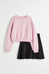 H&M 2-teiliges Set Rosa/Schwarz, Kleidung Sets in Größe 140. Farbe: Pink/black