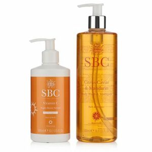 SBC Citrus Body Wash & Shampoo 500ml & Vitamin C Serum 300ml