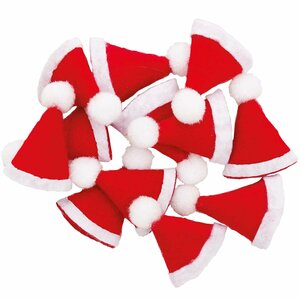 Ohhh! Lovely! Mini-Weihnachtsmützen rot 2x3,5cm 12 Stück