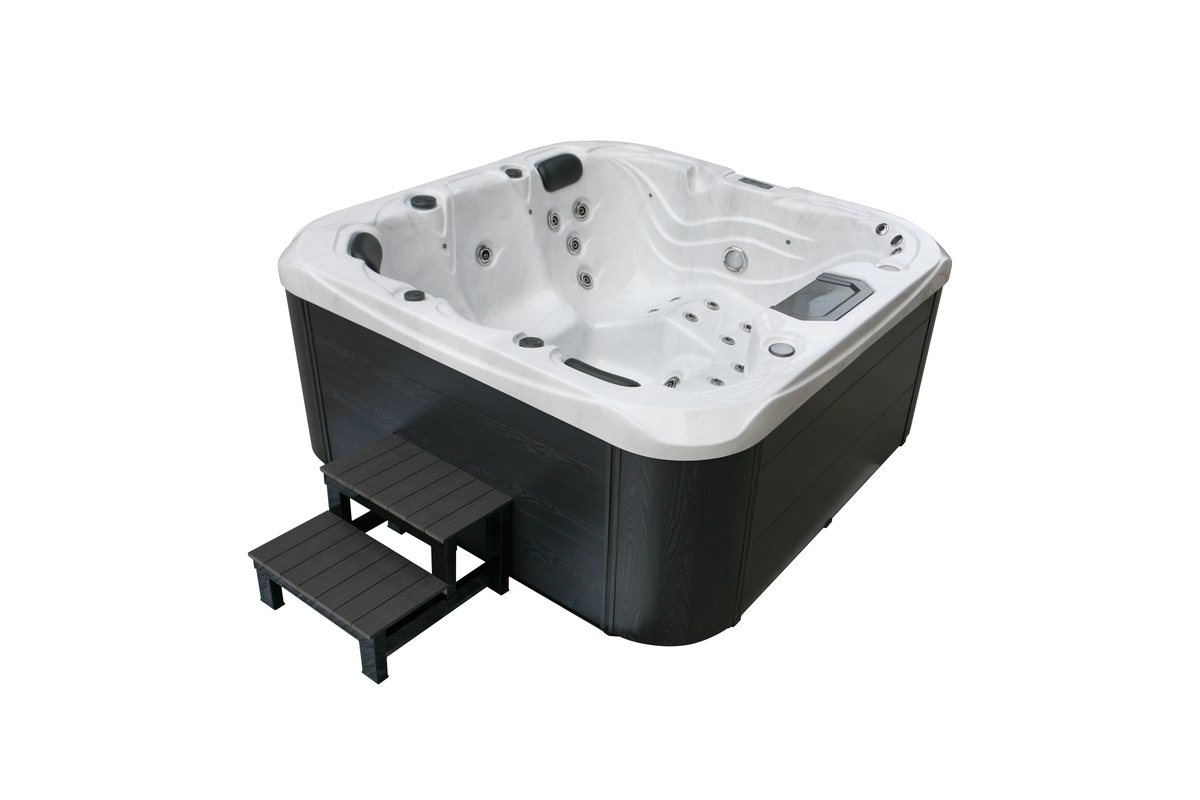 Bild 4 von Home Deluxe Outdoor Whirlpool inkl. Abdeckung & Treppe mit Wärmeisolierung MALAGA für 5 Personen