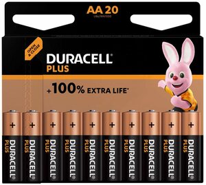 Duracell »Plus Alkaline, Mignon, AA, LR6 (20 Stück)« Batterie, (1,5 V)